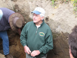 Ron Taskey describing soil pit.